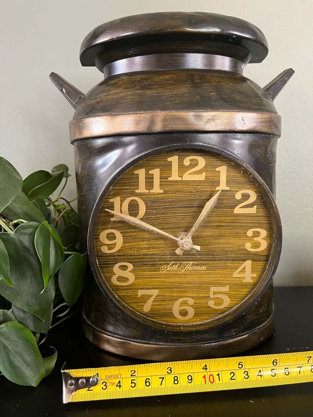 Vintage Seth Thomas Milk Maid Clock – Rustic Brown Milk Jug Decor 1970s - ,